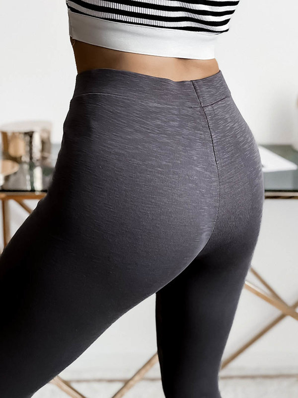 Dark gray women's leggings- Clothing - Dark gray, pigeon gray