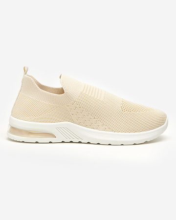 Beige women's slip-on sports shoes Komesi - Footwear