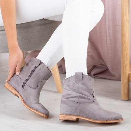 Gray cowboy boots on a wedge Bertold - Footwear