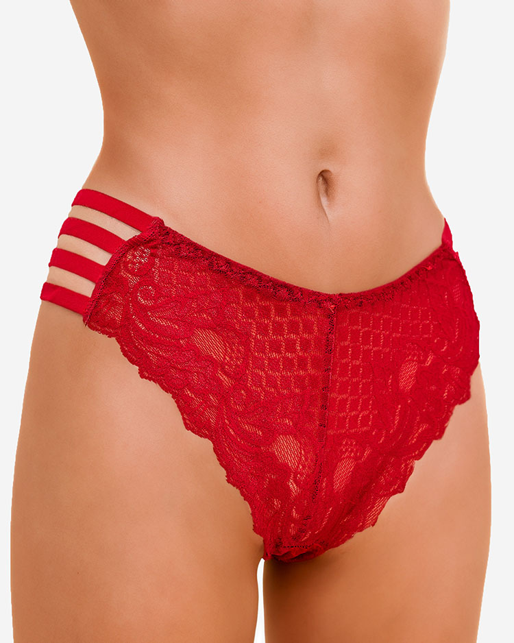 Royalfashion Red lace women's briefs bras