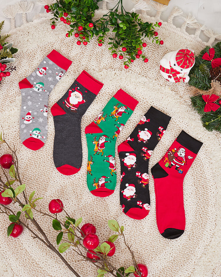 Royalfashion Set of men's Christmas socks 5/pack