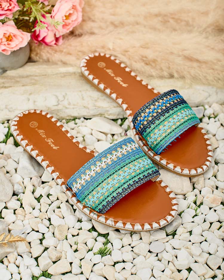Royalfashion Women's Abiddo decorative pattern flip-flops
