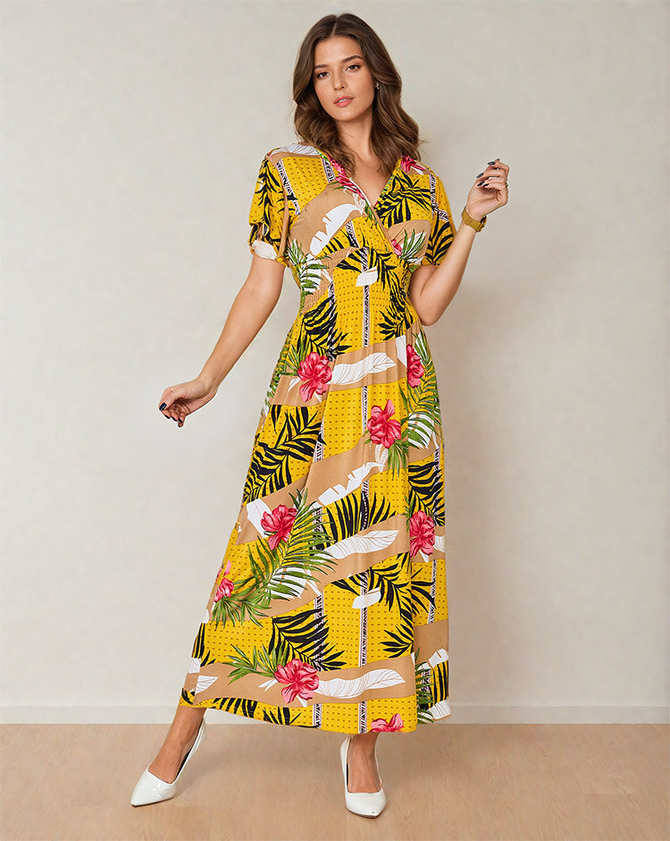 Royalfashion Women's print midi dress