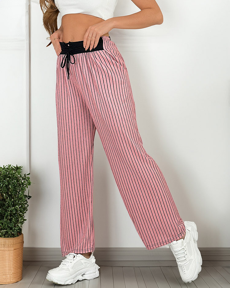 Royalfashion Women's wide striped pants