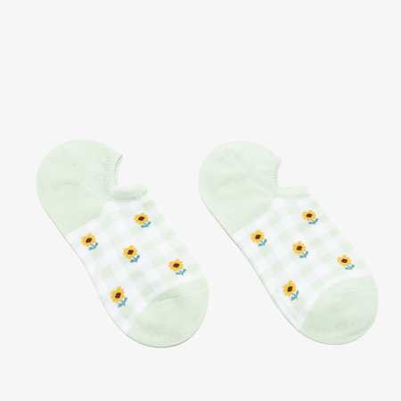 Women's green checkered ankle socks - Underwear