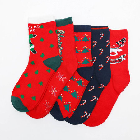 Women's long Christmas socks 5 / pack - Underwear