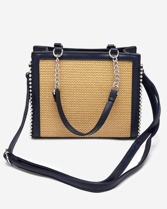 Women's small handbag with a woven insert - Accessories