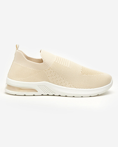 Beige women's slip-on sports shoes Komesi - Footwear