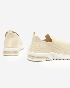 Beige women's slip-on sports shoes Komesi - Footwear