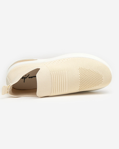 Beige women's slip-on sports shoes Komesi - Footwear