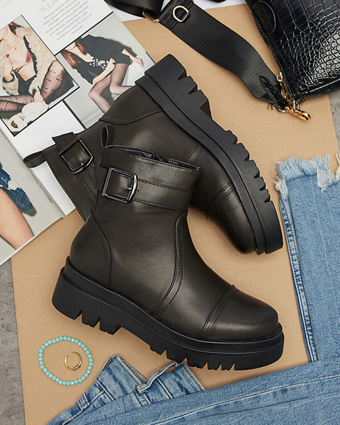 Black women's boots with buckle Utilas - Footwear