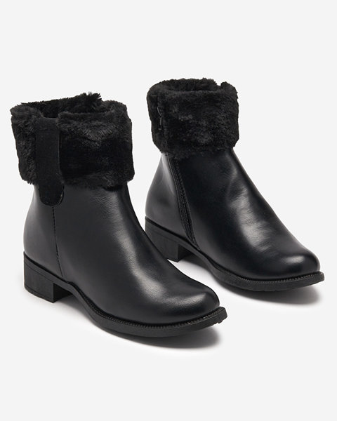 Black women's boots with fur Sabola- Footwear