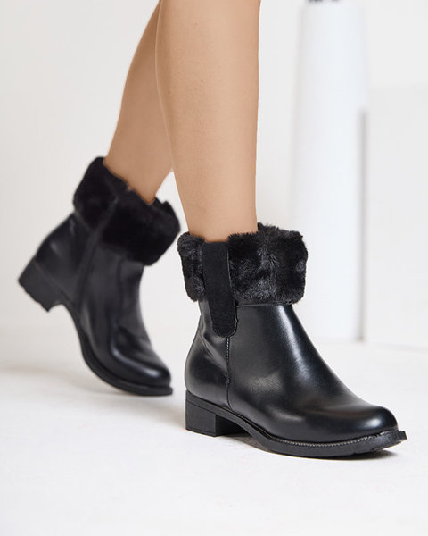 Black women's boots with fur Sabola- Footwear