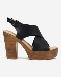 Black women's sandals on a high post Feridi - Footwear