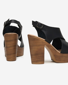 Black women's sandals on a high post Feridi - Footwear