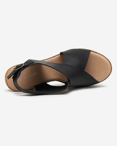 Black women's sandals on a high post Feridi - Footwear