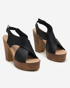 Black women's sandals on a high post Feridi - Footwear