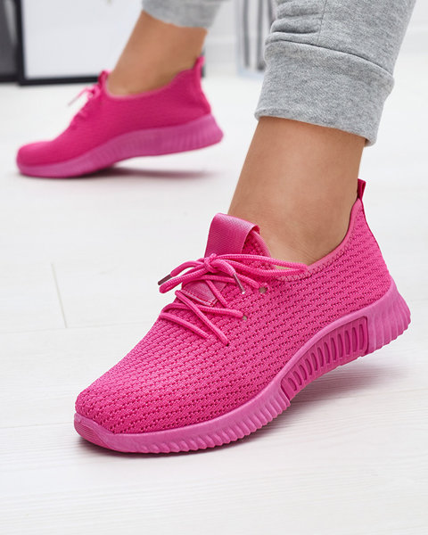 Fuchsia women's fabric sports shoes Vobbu- Footwear