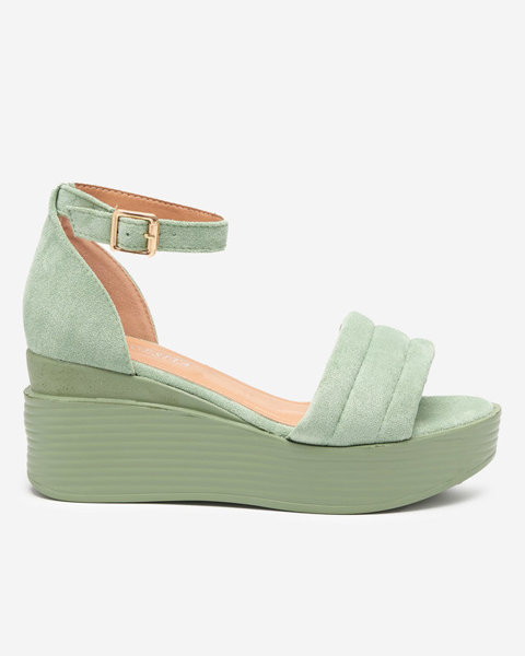 Green women's wedge sandals Okita - Shoes