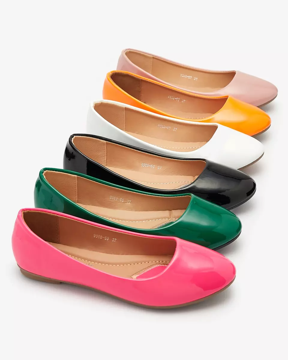 Neon orange women's lacquered ballerinas Fama - Footwear