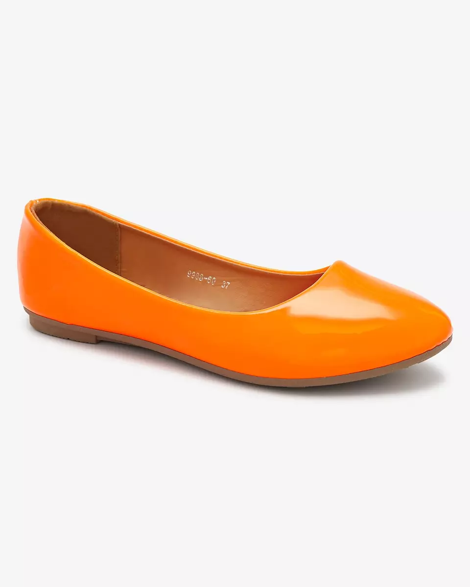 Neon orange women's lacquered ballerinas Fama - Footwear