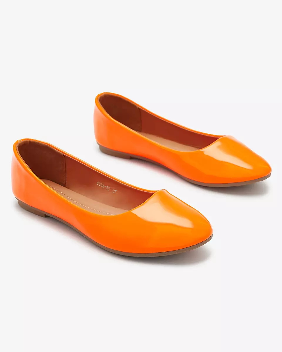 Neon orange women's lacquered ballerinas Fama - Footwear