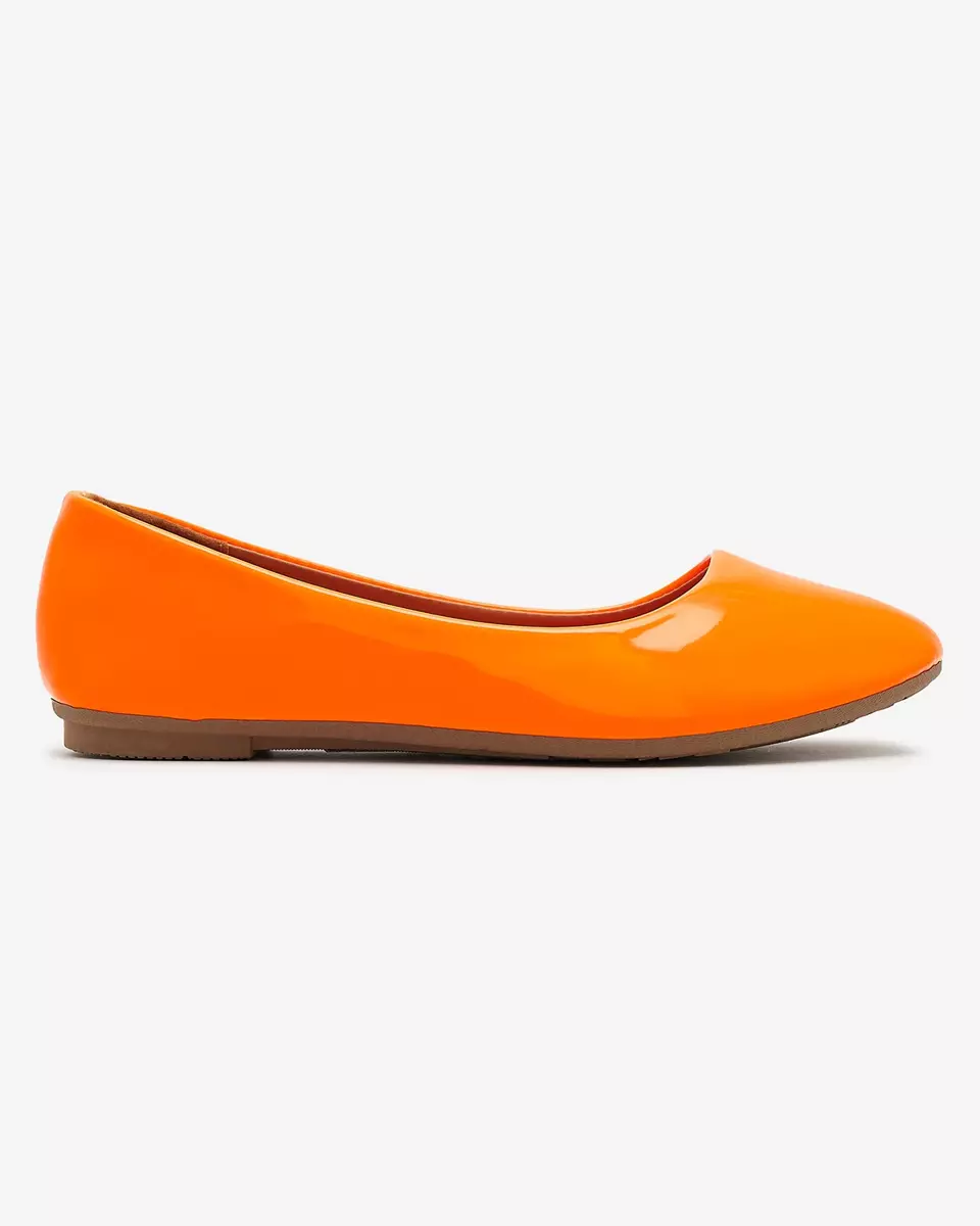 Neon orange women's lacquered ballerinas Fama - Footwear