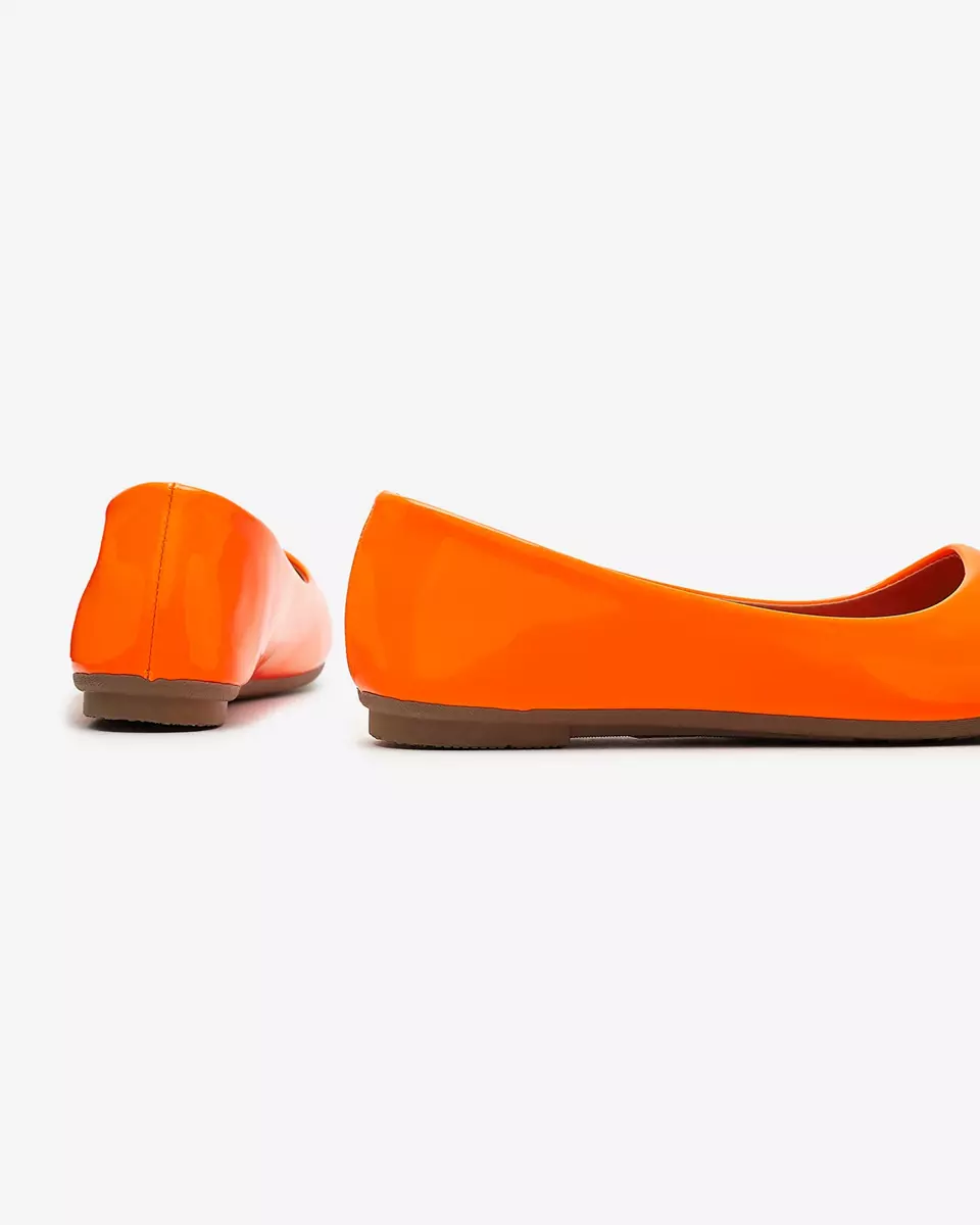 Neon orange women's lacquered ballerinas Fama - Footwear