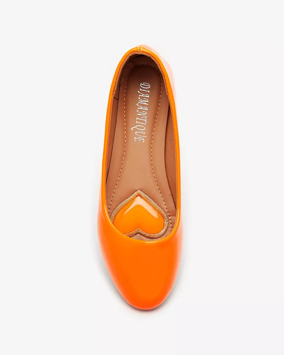 Neon orange women's lacquered ballerinas Fama - Footwear