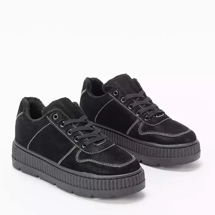 OUTLET Black women's insulated trainers with platform Zarine - Footwear