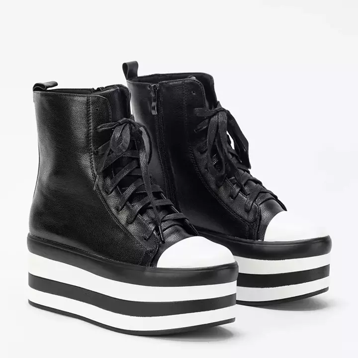 OUTLET Black women's platform boots Jesida - Footwear