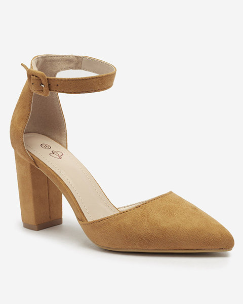 OUTLET Camel women's pumps on a post Reifini- Footwear