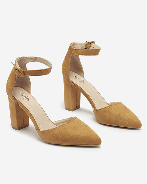 OUTLET Camel women's pumps on a post Reifini- Footwear