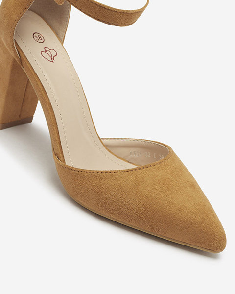 OUTLET Camel women's pumps on a post Reifini- Footwear