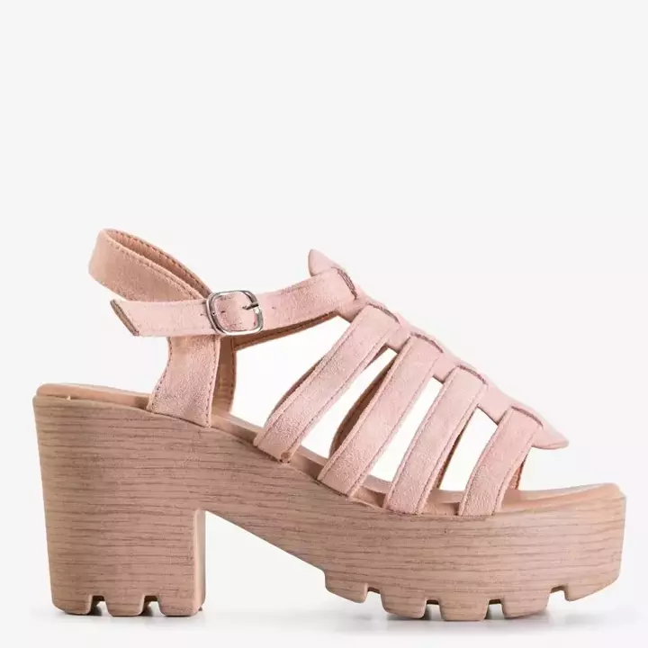 OUTLET Pink women's high-heeled sandals Tamianka - Footwear