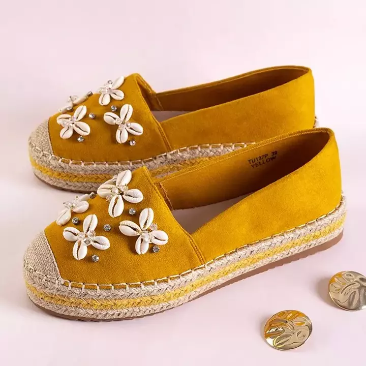 OUTLET Yellow women's espadrilles with Izira decorations - Shoes