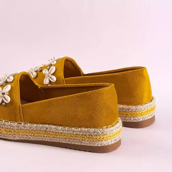 OUTLET Yellow women's espadrilles with Izira decorations - Shoes