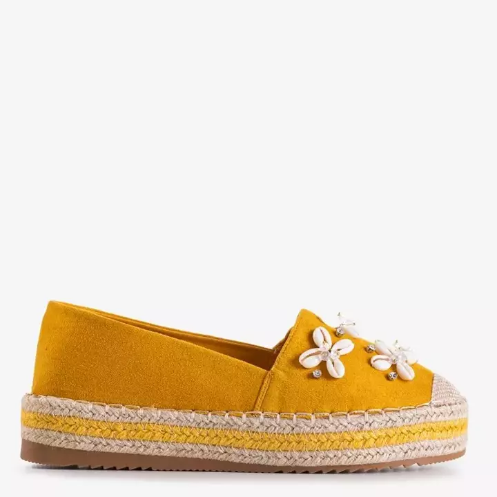 OUTLET Yellow women's espadrilles with Izira decorations - Shoes