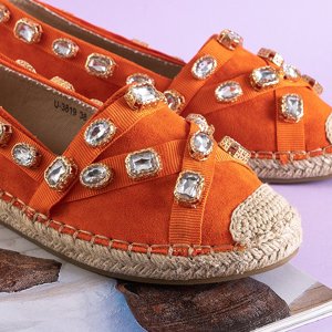 Orange women's espadrilles with Wamba crystals - Footwear