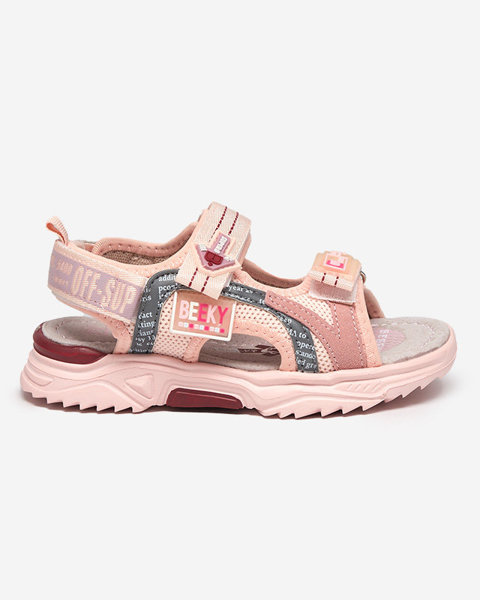 Pink children's sandals with Velcro Ceteris - Footwear