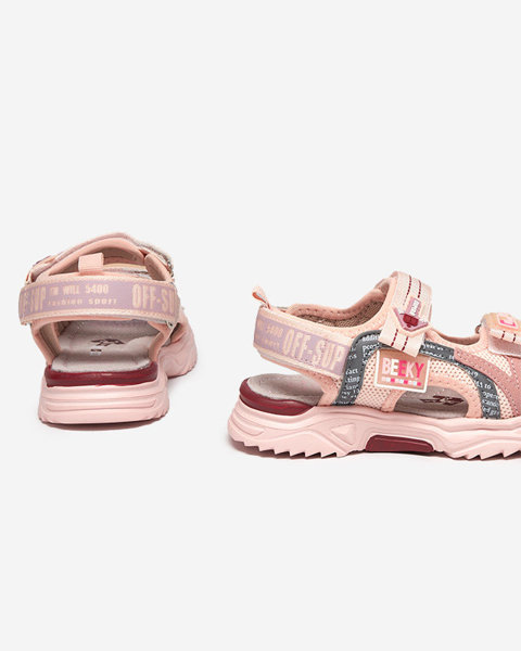 Pink children's sandals with Velcro Ceteris - Footwear