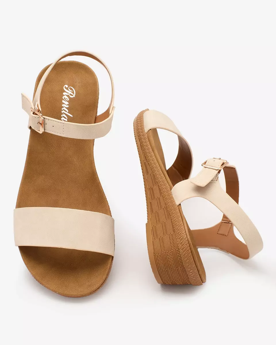 Royalfashion Beige women's eco-leather sandals Classy Stylish