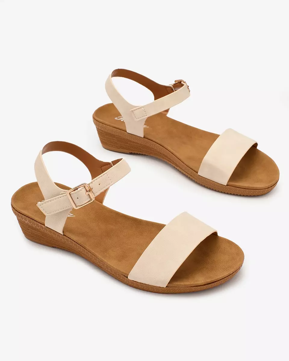 Royalfashion Beige women's eco-leather sandals Classy Stylish