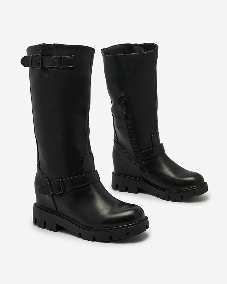 Royalfashion Black women's boots with hidden anchor Losaldo