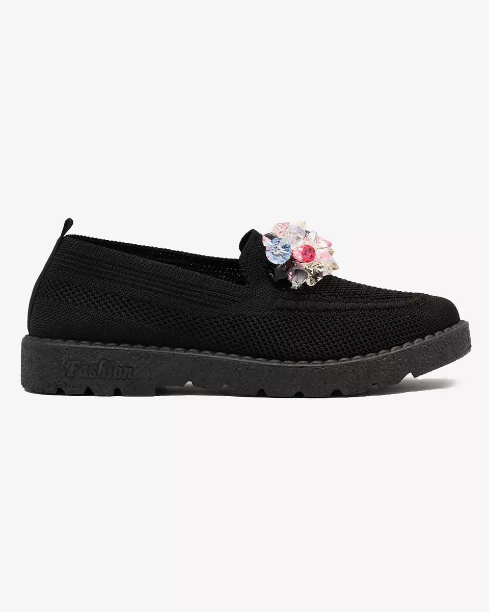 Royalfashion Black women's embellished half slip on shoes Enweta