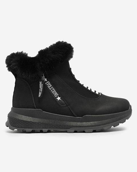 Royalfashion Black women's insulated boots with fur Scherr