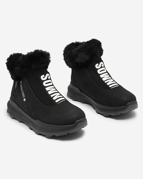 Royalfashion Black women's insulated boots with fur Scherr