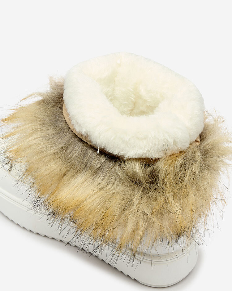 Royalfashion Children's slip-on shoes a'la snow boots with fur in white Asika