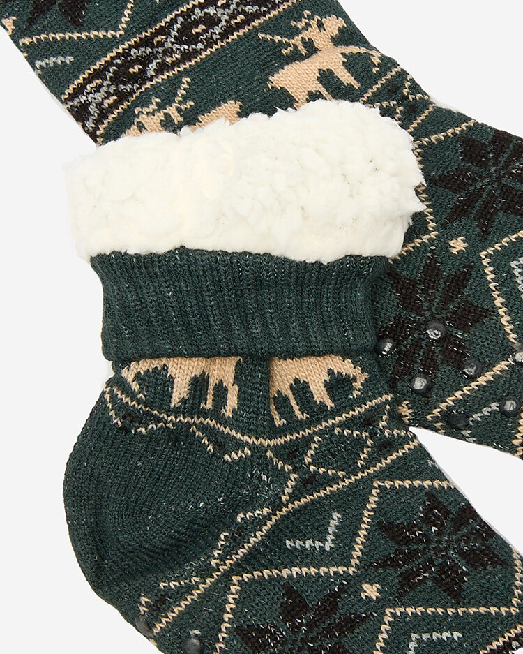 Royalfashion Christmas dark green men's insulated socks