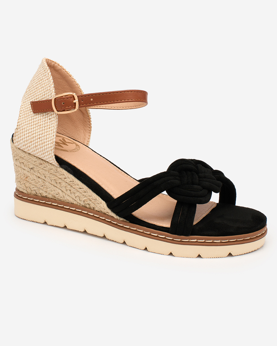 Royalfashion Eco-suede women's sandals in black Ucavena